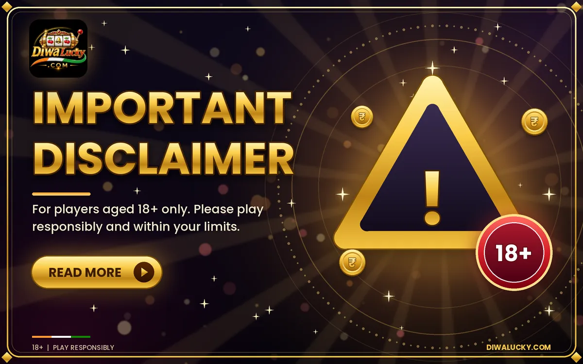Diwa Lucky disclaimer and responsible gaming banner